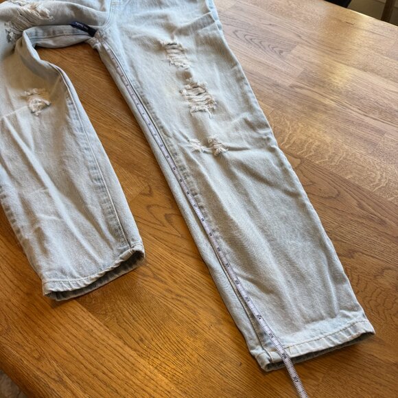Forever 21 Light Wash Overalls Distressed Size 28 - Picture 10 of 11